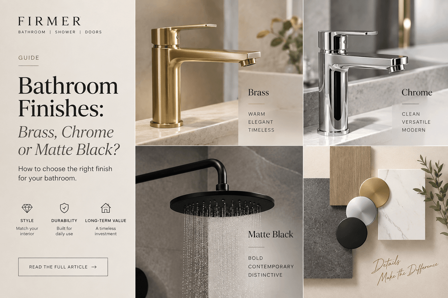 Bathroom Hardware Finishes: How to Specify Chrome, Brushed Gold and Matte Black